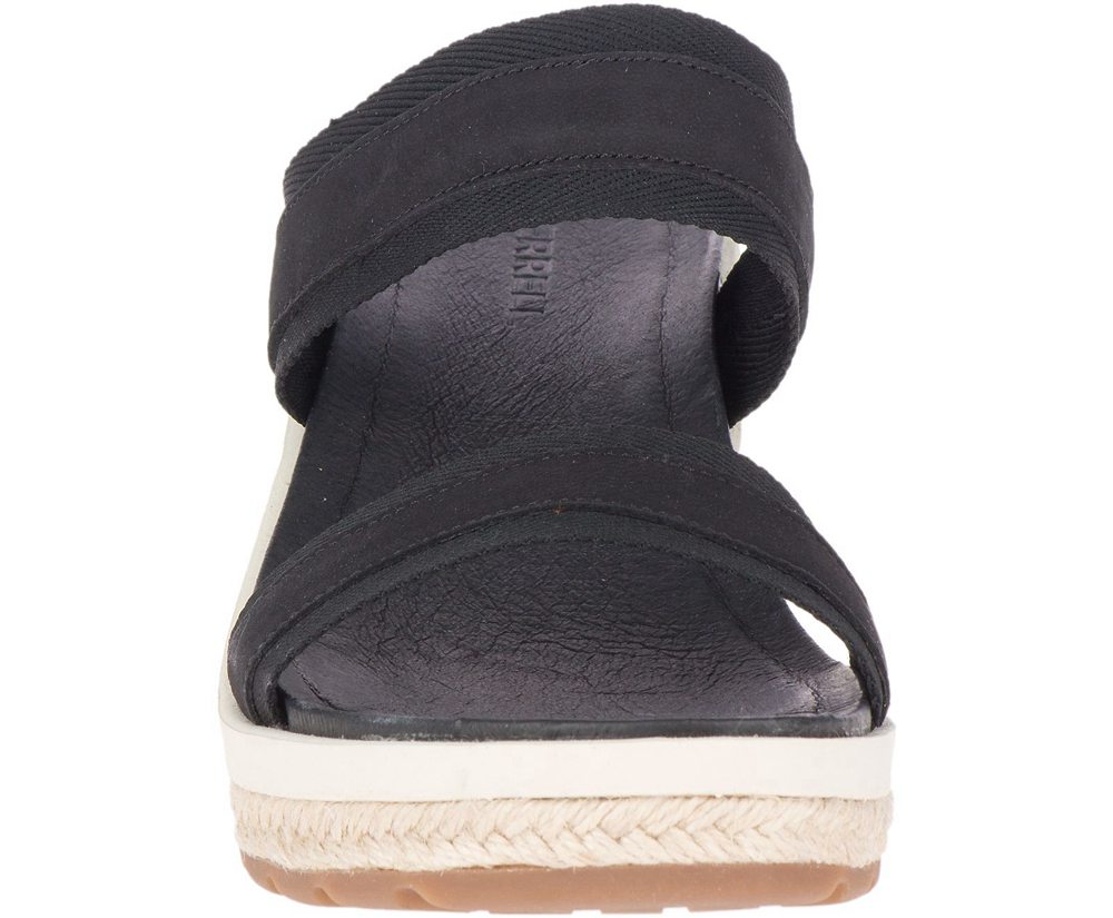 Sandały Merrell Damskie Czarne - Kaiteri Wedge Slide - 503298-HBZ